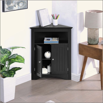 Sideboard Cabinet,Corner Cabinet,Bathroom Floor Corner Cabinet With Doors And Shelves, Kitchen, Living Room,Free Standing Storage Cabinet For Bathroom by Ebern Designs
