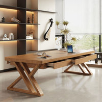 Solid wood desk with drawers Writing desk by One Allium Way