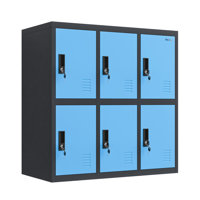 6 Door Blue Metal Locker Cabinet with key