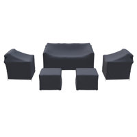 Drazen Outdoor Wicker Conversation Set Group Seating Patio Furniture Covers by Latitude Run