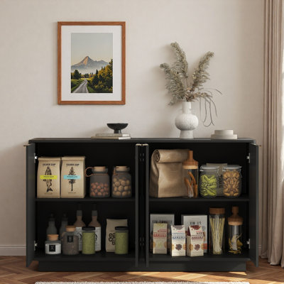 Modern Fluted Sideboard With Adjustable Shelves And Metal Handles by George Oliver