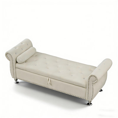 62.2 Inch Soft Velvet Storage Bench by Everly Quinn