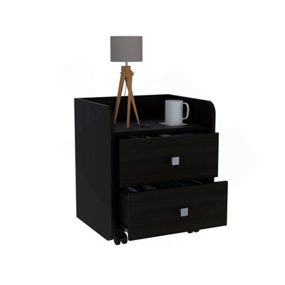 York Nightstand, Top, Two Drawers, Four Casters by Mercer41