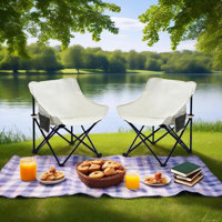 Two Outdoor Camping Chairs With Side Pocket by 17 Stories