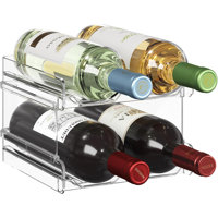 Plastic Stackable Wine Rack for Refrigerator, Cabinet, Countertop,Wine Bottle Holder,Hold 4 Bottles by Prep & Savour