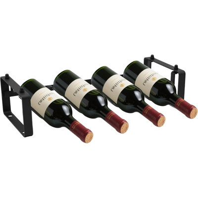 Stackable 4 Bottles Wine Rack – Compact Metal Wine Holder for Countertop by George Oliver