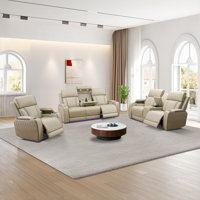3-piece Breathing Leather Living Room Recliner Sofa Set by Latitude Run