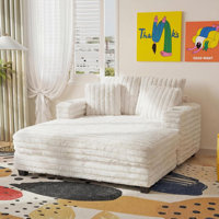 Plush Chaise Lounge Chair With Premium Fabric And 4 Pillows by Latitude Run