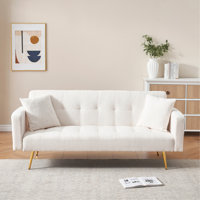 71.7-Inch Green Teddy Fleece Sofa Bed by Wrought Studio