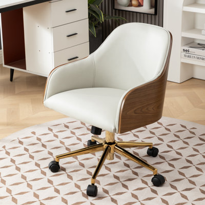 Genuine Leather Upholstered Office Chair by East Urban Home