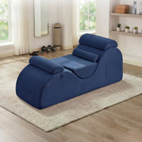 Adjustable Yoga Lounge Chair Sofa With Storage Pockets, Foam Filled Yoga Chaise Lounge For Reading, Rest, Stretching, Yoga & Meditation, No Assembly R by Latitude Run