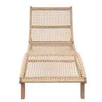 Elanora Outdoor Acacia Wood annd Wicker Woven Sun Lounger