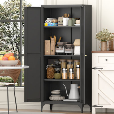 Durable Metal Adjustable 2-Door Storage Cabinet With Shelves, Perfect For Kitchen, Living Room, And Office Organization by Trent Austin Design