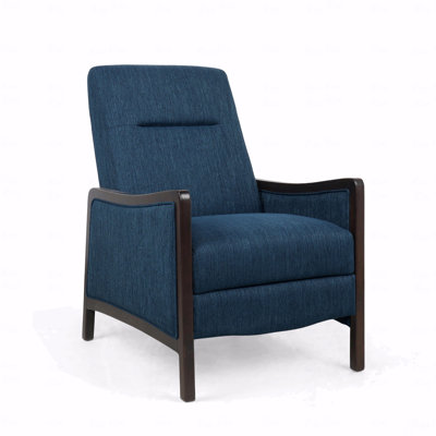 Fabric Upholstered With Recliner Function Chair Mid-Century Modern With Recliner Function Pushback Single With Recliner Function Sofa With Thicker Sea by Canora Grey