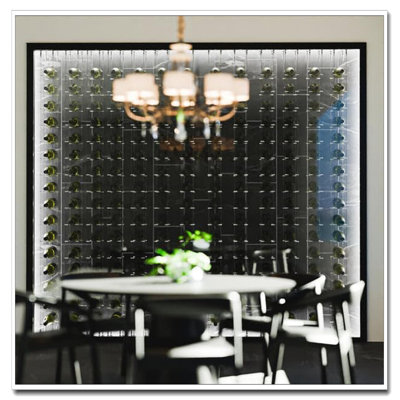 Cable Wine Racking System - Floor To Ceiling Design For Wine Storage by Wrought Studio
