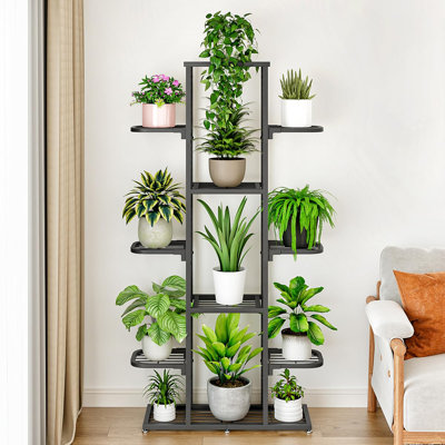 Plant Stands Indoor, 7-Tier Metal Flower Plant Pot Stand, Outdoor Plant Shelf, Waterproof Flower Pot Organizer Unit, Heavy Duty Plant Display Rack, An by Latitude Run