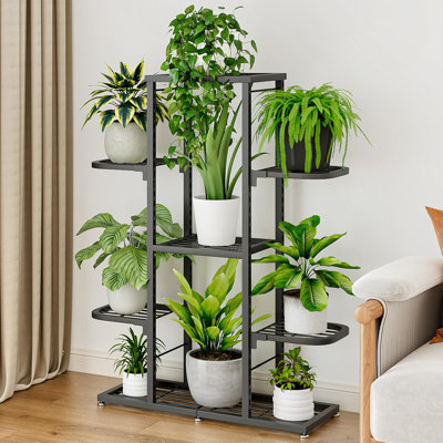 Plant Stands Indoor, 7-Tier Metal Flower Plant Pot Stand, Outdoor Plant Shelf, Waterproof Flower Pot Organizer Unit, Heavy Duty Plant Display Rack, An by Latitude Run