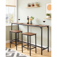 Bar Table, 1PCS 53″ Kitchen Bar Table, Tall Dining Tables with Rounded Edge, Rectangular High Top Kitchen Tables for Balcony, Living Room, Light Brown by Trent Austin Design