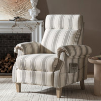 Adamsville Farmhouse Polyester Manual Recliner with Solid Wood Arms by Red Barrel Studio