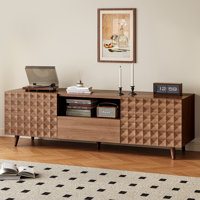 Mid-century Modern Tv Stand For Tvs Up To 65", Entertainment Center With Storage Doors & Shelves, Vintage Style Media Console For Living Room