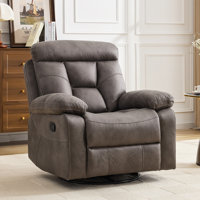 37.4" Wide Super Soft Padding Manual Recliner With Swivel And Rocking by Latitude Run