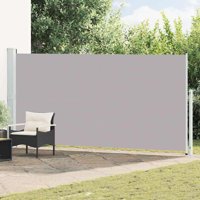 Cream and Grey Side Awning Outdoor Patio Privacy Screen Wind Protection Panel by Latitude Run