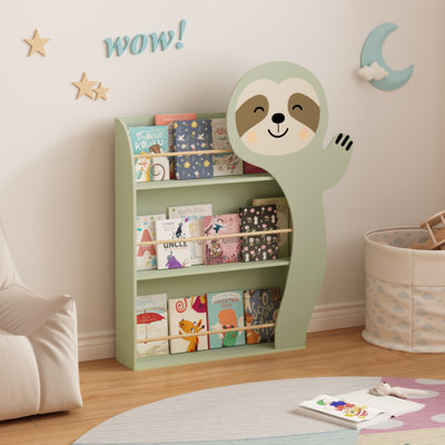 Sloth Kids Bookshelf, Front-Facing Toddler Book Display Rack with 3 Tiers by Latitude Run