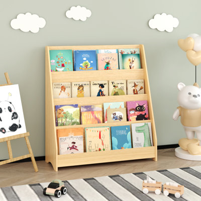 4-Tier Kids Bookshelf, Toddler Book Display Shelves by Ebern Designs