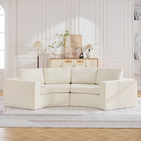 Curved Modular Sectional Sofa, 4 to 10 Seater with 8.47" Wide Arms, No Assembly Required by Wrought Studio