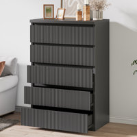 5-Drawer Vertical Storage Dresser: Space-Saving Organizer For Home by Wrought Studio