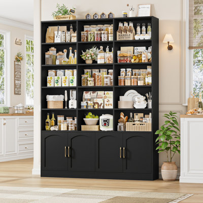 82.3"h X 59.1"w Wood 15-cube Bookcase With 2 Large Cabinets, Modern Storage Organizer For Living Room?office Or Kitchen by Winston Porter