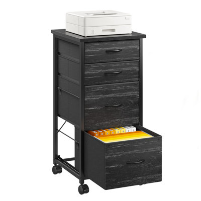 15.7"wide 4-drawer Vertical File Cabinet With Locking Casters, Sturdy Steel Frame & Easy Assembly For Home Office Storage by Latitude Run
