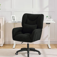 Teddy Fabric Office Chair With 3.9" Height Adjustable by Inbox Zero