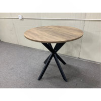 31.5 Inch Round Dining Table, Small Circle Kitchen Table With Legs For 2-4 People,Modern Dining Room Table, Brown (Only Table) by East Urban Home