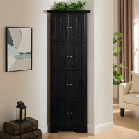 4-Tier 72" Corner Kitchen Pantry Storage Cabinet With 8 Doors Tall Storage Cabinet, Corner Cabinet And Shelves, Home Farmhouse Bookshelf Cabinet For B by Ebern Designs