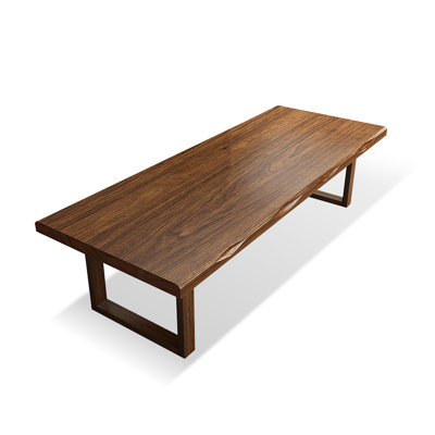 Nut-brown Rectangular Solid Wood desk by Ebern Designs
