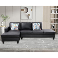 2-piece Faux Leather L-shape Lint Sectional Sofa by Latitude Run