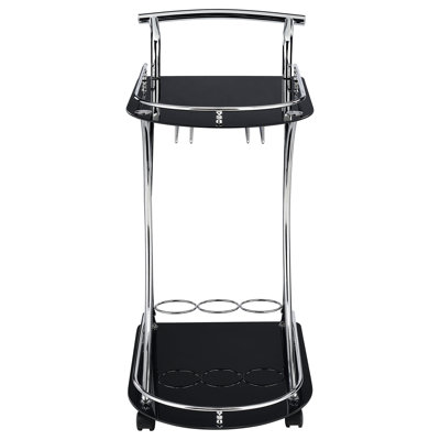 2-Tier Glass Shelf Metal Bar Cart by Wrought Studio
