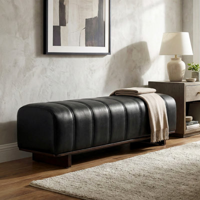 Herod Modern Upholstered Dining Bench with Rubber Wood Legs and Channel Tufting by Latitude Run