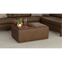 brown reversible tray top storage ottoman