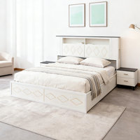 Modern Bed Frame With 4 Drawers, Led Lights, Platform Bed With Charging Station by Ophelia & Co.