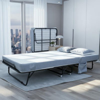 Folding Bed with Mattress for Adults - Sturdy Metal Frame Supporting 450 Lbs, 5 Inch Memory Foam Mattress for Comfort, for Guest Bedroom or Office by Latitude Run