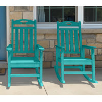HDPE Rocking Adirondack Chair Rocking Fire Pit Chairs Patio Rocker Chair Set Of 2