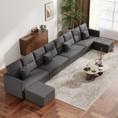 Linen Modular Sectional Couch For Living Room