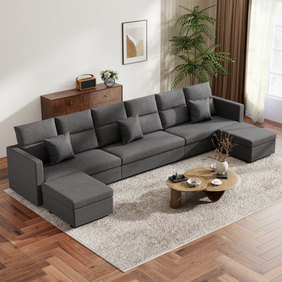 Linen Modular Sectional Couch For Living Room by Latitude Run