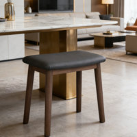 Multi-functional Solid Wood Vanity Stool With Leather Cushions by Mercer41