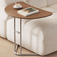23.3" C-shaped Side Table, Walnut by Wade Logan