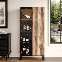 Display Cabinet With Color-Changing LED Lights & Touch-Open Door by Wrought Studio