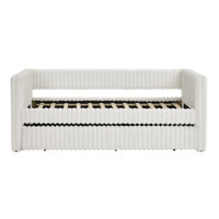 Phillip Modern Upholstered Daybed with Pull-Out Bed & Striped Design by Mercer41