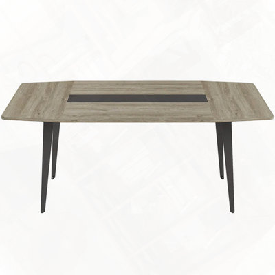 Boat Shaped Office Conference Table Steady Scratch Resistant Finish by Latitude Run